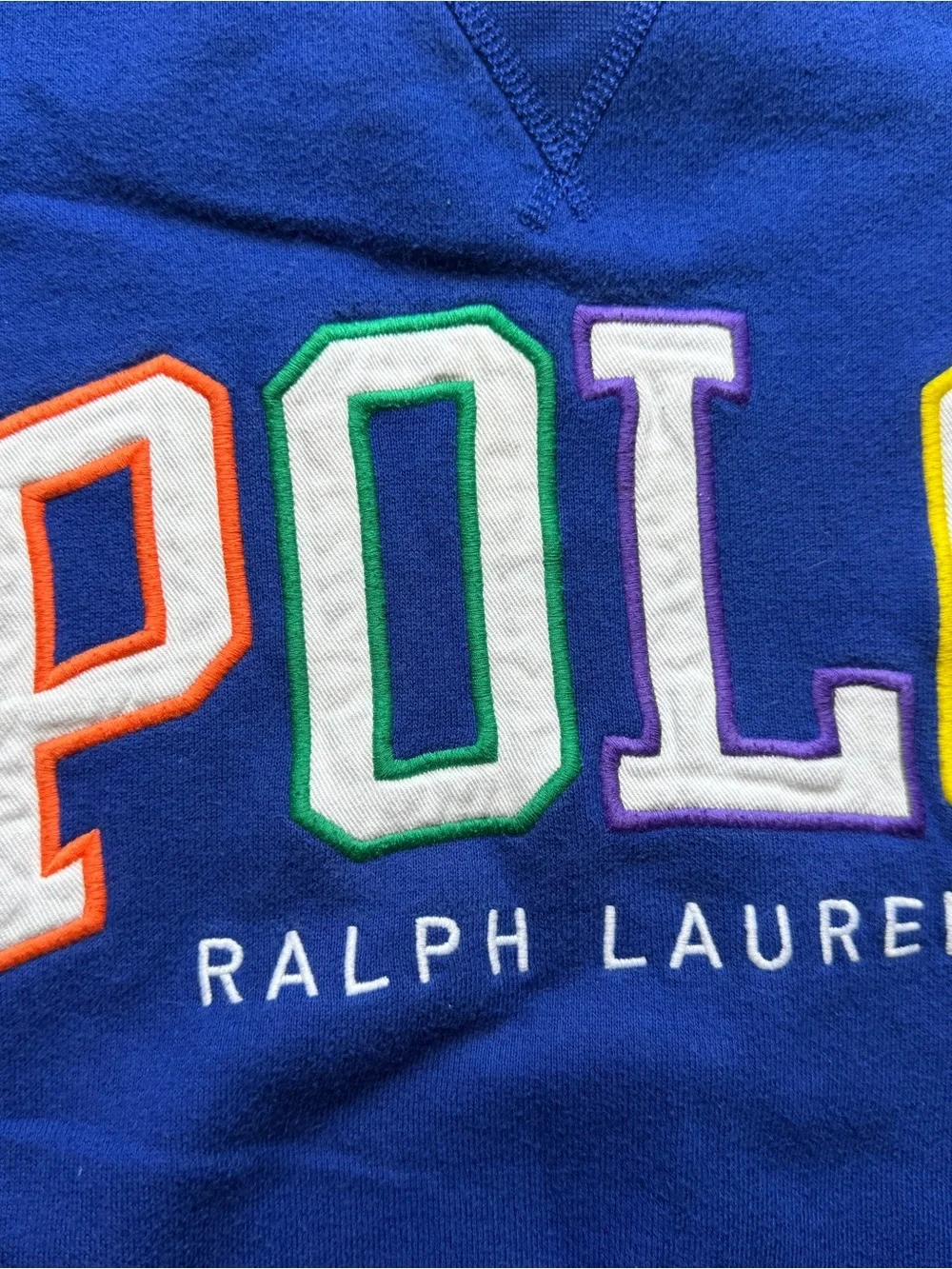 Ralph Lauren Polo Royal Blue Sweatshirt with Multicolor Logo